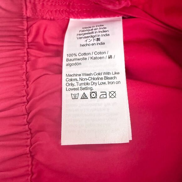 MADEWELL Pull-On Culottes M Cotton Poplin Watermelon Pink Crop Wide Leg B35 - Picture 6 of 6